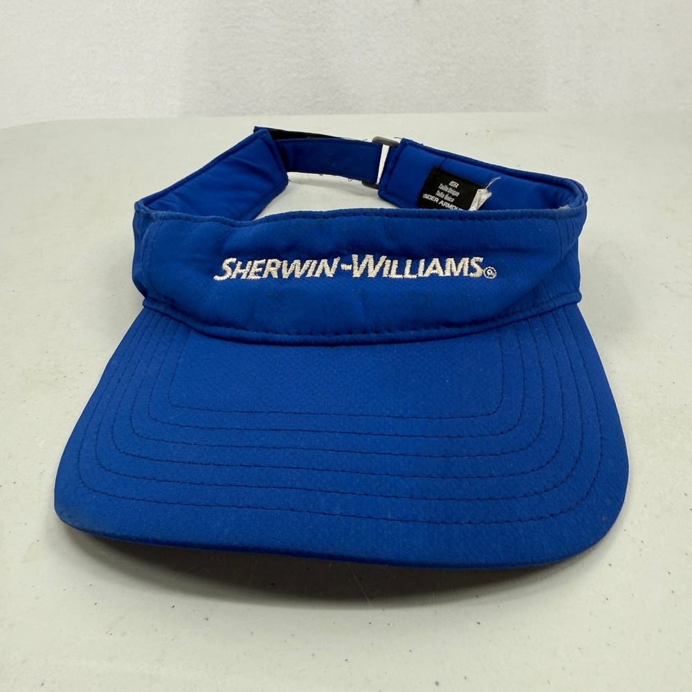 Under Armour Visor Mens Blue‎ White Sherwin-Williams Logo Embroidered Adjustable